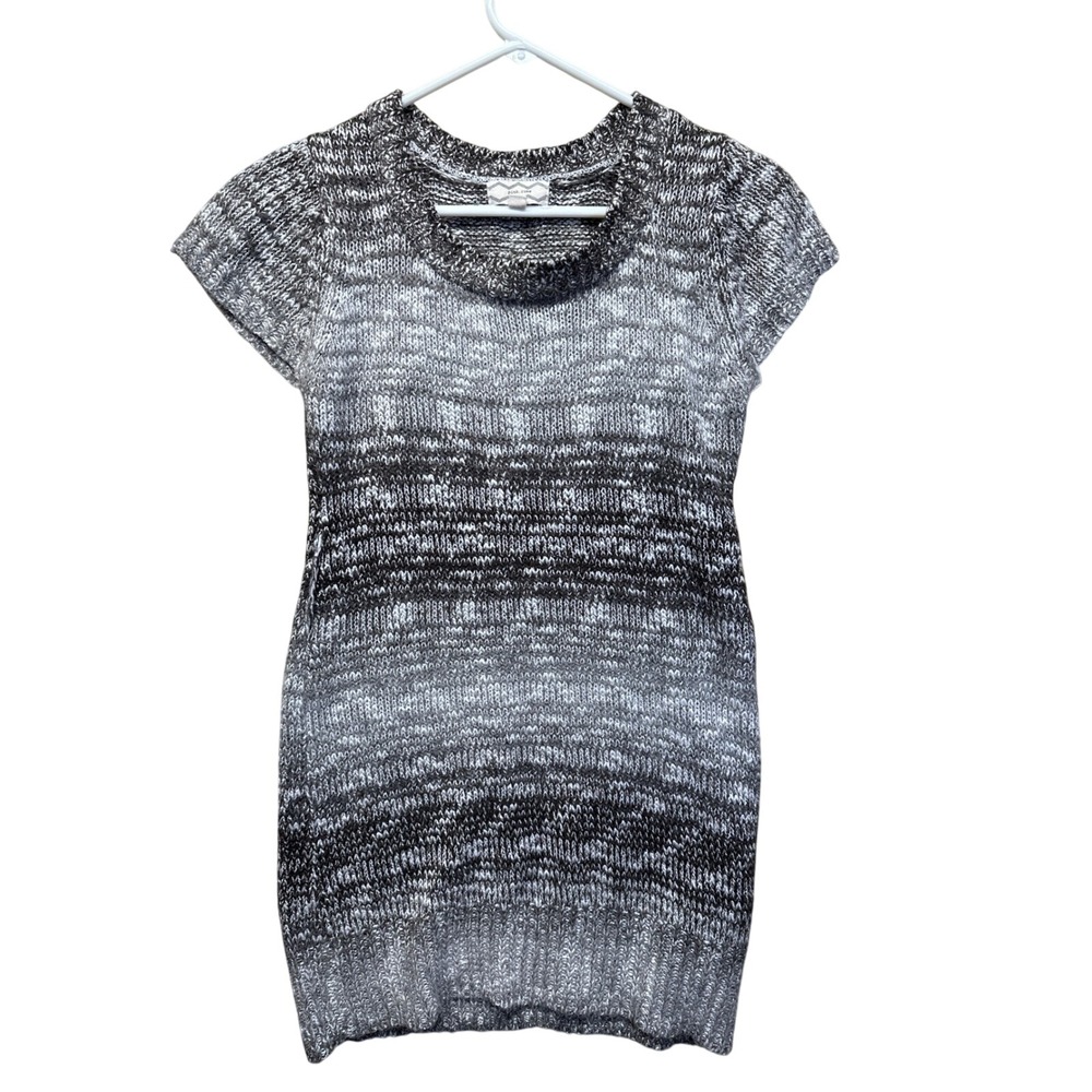 Pink Rose Ombre Knit Sweater Dress Short Sleeve Mock Neck Size‎ Medium